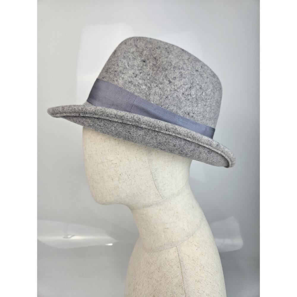 Uno Alla Volta Feather Grey Wool Felt Fedora Hat EUC Made in‎ USA - Picture 4 of 6